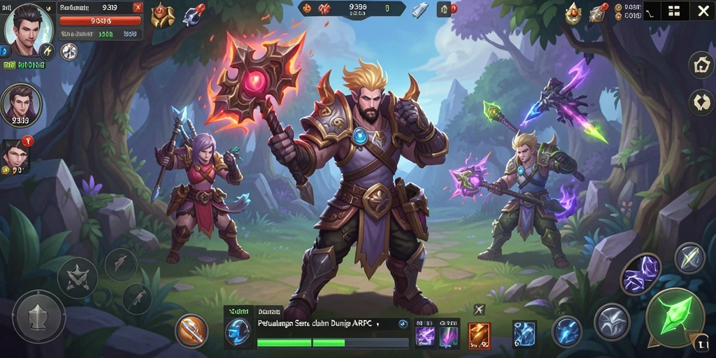 Screenshot yang menampilkan pertempuran epik dalam 9399.