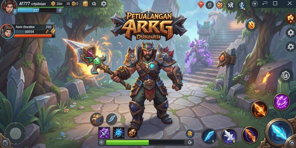 Tangkapan layar menampilkan pertempuran epik dan lingkungan yang menakjubkan dalam AT777.