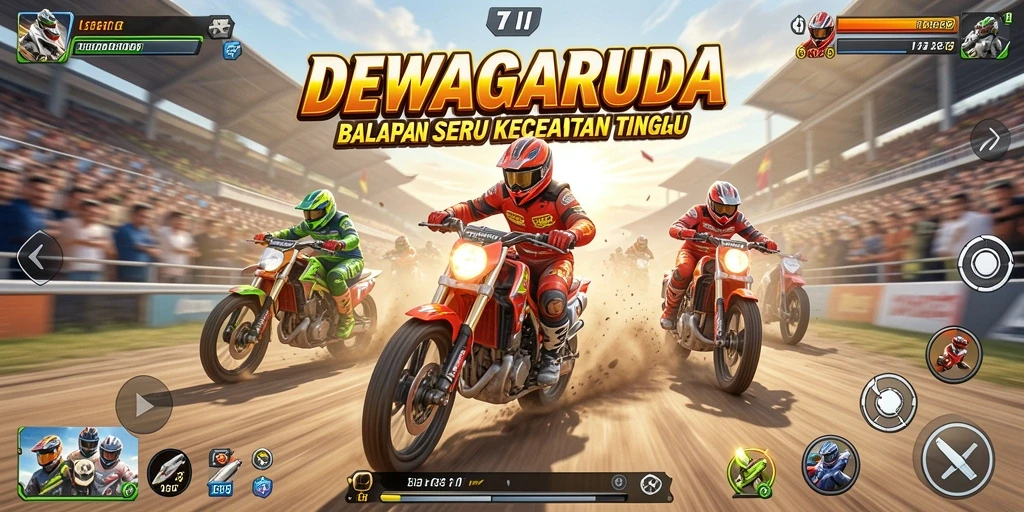 Tangkapan layar gameplay menampilkan balapan cepat di lintasan yang menantang.
