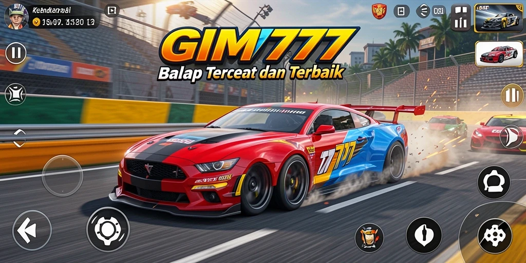 Tampilan gameplay balap yang mendebarkan di GIM777.