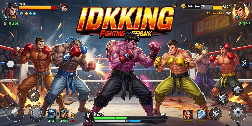 Screenshot permainan IDRKING menunjukkan aksi pertarungan seru dan karakter yang dinamis.