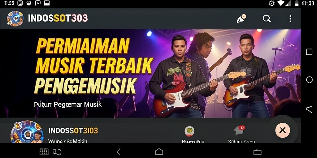 Tampilan menarik dari gameplay <strong>INDOSLOT303</strong> saat memainkan musik favorit.