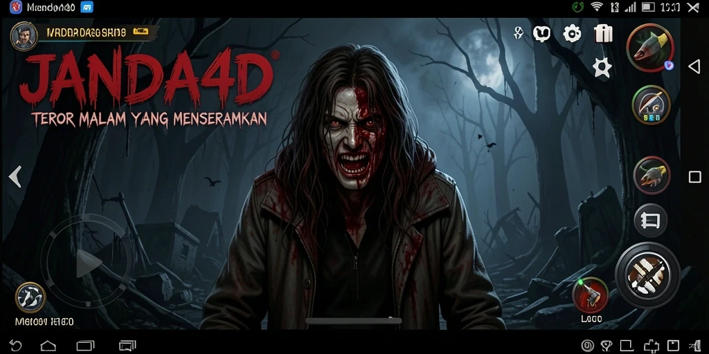 Tampilan dramatis dari gameplay horor yang menegangkan.