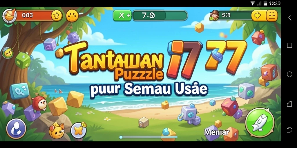 Gameplay seru KEREN77 dengan berbagai level Puzzle.