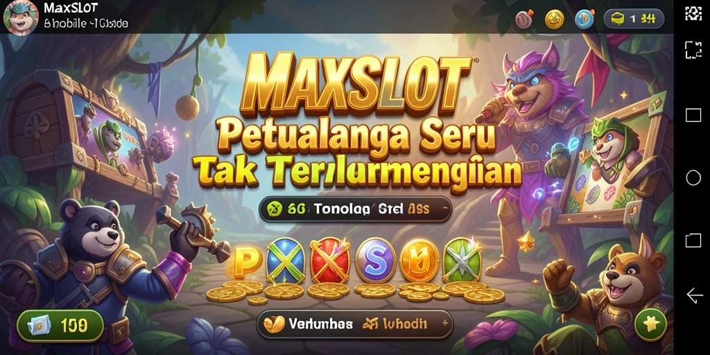 Tampilan gameplay MAXSLOT yang penuh warna dan menegangkan.