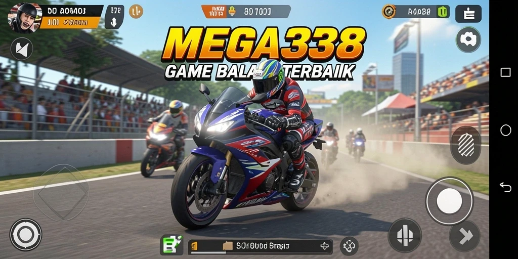 Gameplay MEGA338 yang mendebarkan dan menantang di trek balap.