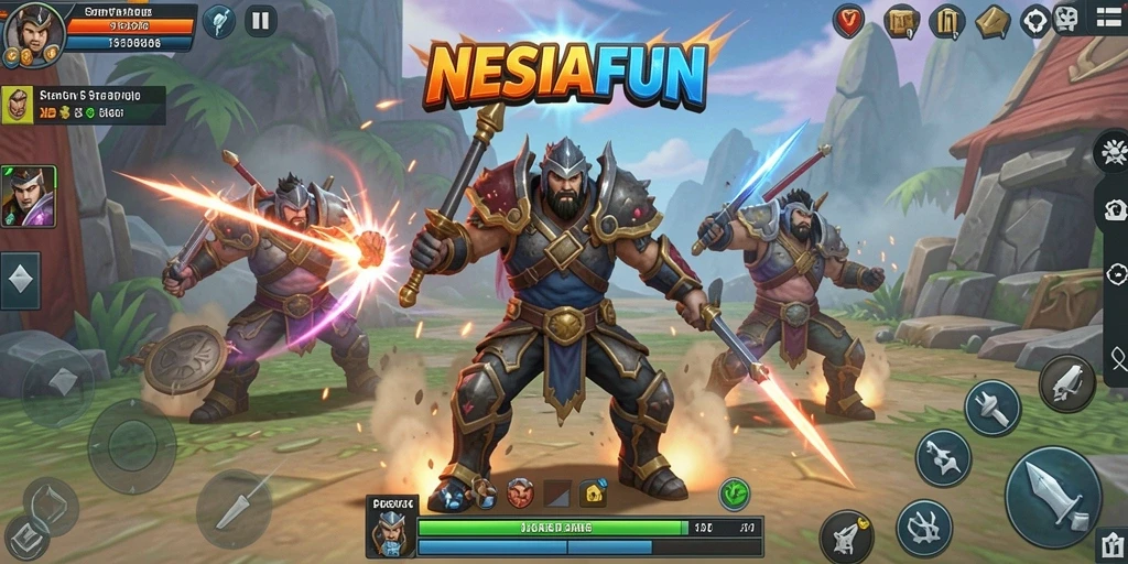 Tampilan gameplay menarik dari NESIAFUN dengan berbagai strategi SLG.
