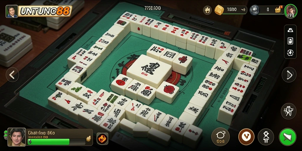 Tampilan gameplay seru game Mahjong UNTUNG88 yang menarik.