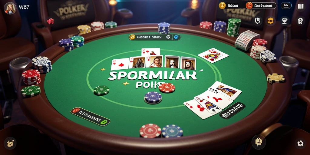 Tampilan screenshot permainan W67 yang menegangkan dengan gameplay Poker.